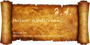 Holzer Ajnácska névjegykártya
